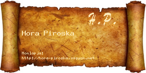 Hora Piroska névjegykártya
